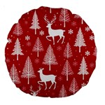 Christmas Tree Deer Pattern Red Large 18  Premium Round Cushions Front