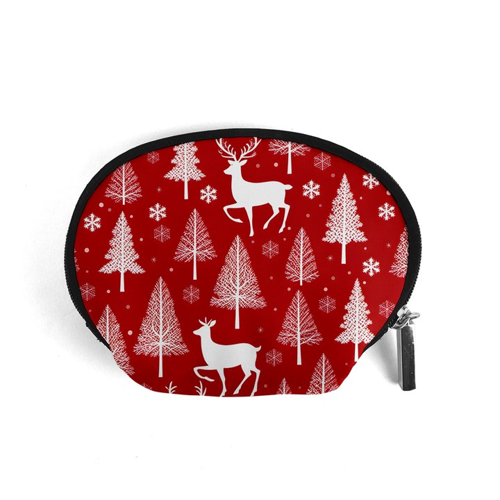 Christmas Tree Deer Pattern Red Accessory Pouch (Small)