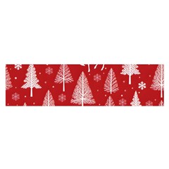 Christmas Tree Deer Pattern Red Oblong Satin Scarf (16  x 60 )