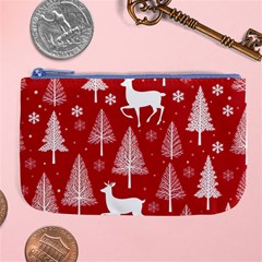 Christmas Tree Deer Pattern Red Large Coin Purse by Ravend