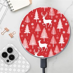 Christmas Tree Deer Pattern Red Wireless Fast Charger(White)