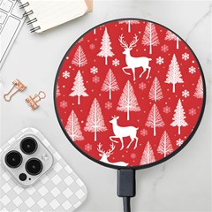 Christmas Tree Deer Pattern Red Wireless Fast Charger(Black)