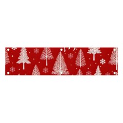 Christmas Tree Deer Pattern Red Banner And Sign 4  X 1  by Ravend