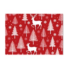 Christmas Tree Deer Pattern Red Crystal Sticker (a4) by Ravend