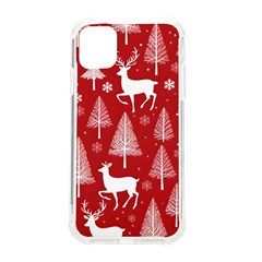 Christmas Tree Deer Pattern Red Iphone 11 Tpu Uv Print Case by Ravend