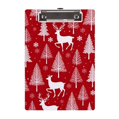 Christmas Tree Deer Pattern Red A5 Acrylic Clipboard