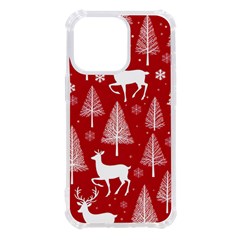 Christmas Tree Deer Pattern Red Iphone 13 Pro Tpu Uv Print Case by Ravend