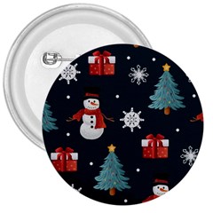 Snowmen Christmas Trees 3  Buttons by Ravend