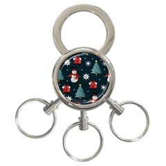 Snowmen Christmas Trees 3-ring Key Chain by Ravend