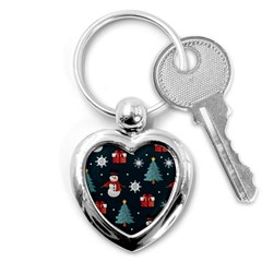 Snowmen Christmas Trees Key Chain (heart) by Ravend