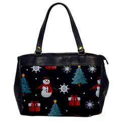 Snowmen Christmas Trees Oversize Office Handbag by Ravend