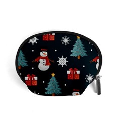 Snowmen Christmas Trees Accessory Pouch (small) by Ravend