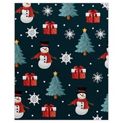 Snowmen Christmas Trees Drawstring Bag (small) by Ravend