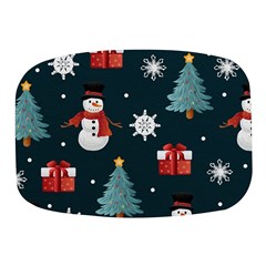 Snowmen Christmas Trees Mini Square Pill Box by Ravend