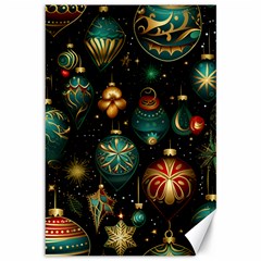 Christmas Ornaments Pattern Canvas 12  X 18  by Ravend