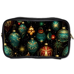 Christmas Ornaments Pattern Toiletries Bag (one Side) by Ravend