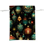 Christmas Ornaments Pattern Lightweight Drawstring Pouch (XL) Front