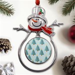 Christmas Trees Time Metal Snowman Ornament Front