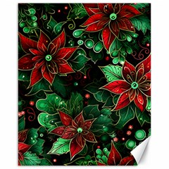 Flower Floral Pattern Christmas Canvas 16  X 20  by Ravend