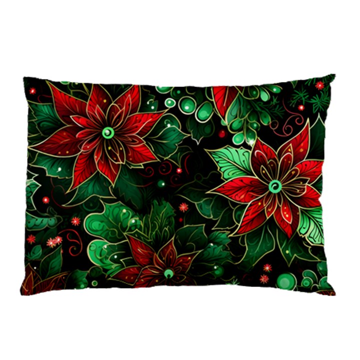 Flower Floral Pattern Christmas Pillow Case