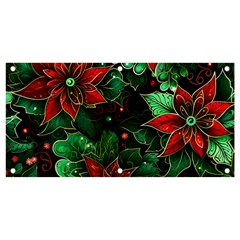 Flower Floral Pattern Christmas Banner And Sign 4  X 2  by Ravend