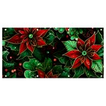 Flower Floral Pattern Christmas Banner and Sign 8  x 4  Front