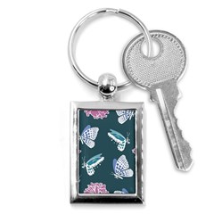 Butterfly Pattern Dead Death Rose Key Chain (rectangle) by Ravend