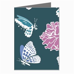 Butterfly Pattern Dead Death Rose Greeting Card by Ravend