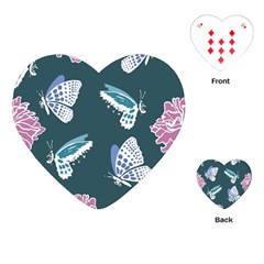 Butterfly Pattern Dead Death Rose Playing Cards Single Design (heart) by Ravend