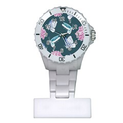 Butterfly Pattern Dead Death Rose Plastic Nurses Watch by Ravend