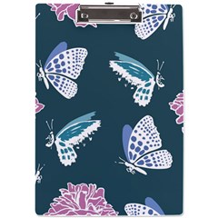 Butterfly Pattern Dead Death Rose A4 Acrylic Clipboard by Ravend