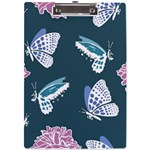 Butterfly Pattern Dead Death Rose A4 Acrylic Clipboard Front