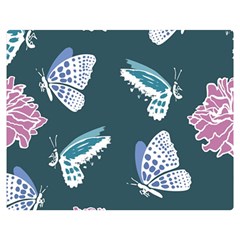 Butterfly Pattern Dead Death Rose Premium Plush Fleece Blanket (medium) by Ravend