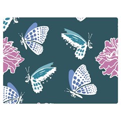 Butterfly Pattern Dead Death Rose Two Sides Premium Plush Fleece Blanket (extra Small) by Ravend