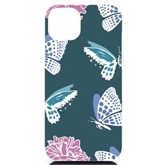 Butterfly Pattern Dead Death Rose Iphone 14 Plus Black Uv Print Case by Ravend