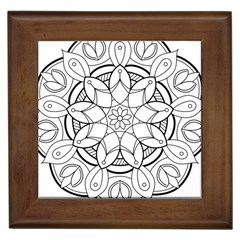 Mandala Drawing Dyes Page Framed Tile by Ravend