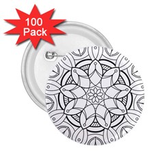 Mandala Drawing Dyes Page 2 25  Buttons (100 Pack)  by Ravend