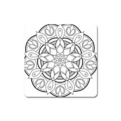 Mandala Drawing Dyes Page Square Magnet by Ravend