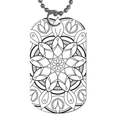 Mandala Drawing Dyes Page Dog Tag (one Side) by Ravend