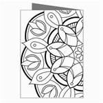 Mandala Drawing Dyes Page Greeting Card Right