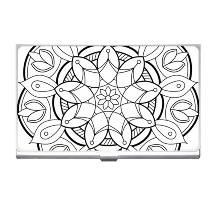 Mandala Drawing Dyes Page Business Card Holder