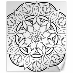 Mandala Drawing Dyes Page Canvas 8  X 10  by Ravend