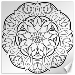 Mandala Drawing Dyes Page Canvas 20  X 20  by Ravend