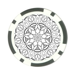 Mandala Drawing Dyes Page Poker Chip Card Guard (10 Pack) by Ravend