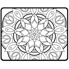 Mandala Drawing Dyes Page Fleece Blanket (medium) by Ravend