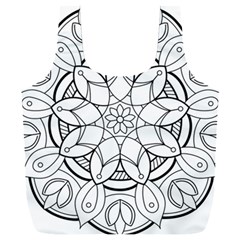 Mandala Drawing Dyes Page Full Print Recycle Bag (xxxl)