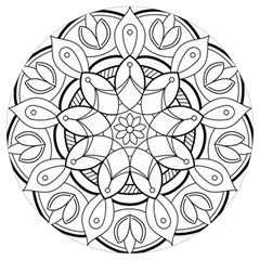 Mandala Drawing Dyes Page Round Trivet by Ravend