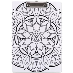 Mandala Drawing Dyes Page A4 Acrylic Clipboard by Ravend