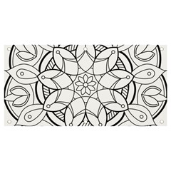 Mandala Drawing Dyes Page Banner And Sign 4  X 2  by Ravend