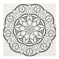 Mandala Drawing Dyes Page Banner And Sign 4  X 4  by Ravend